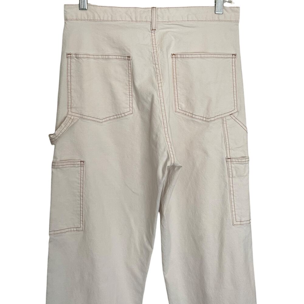 The Great. Women's 'The Carpenter Pant' Cargo, Straight, Natural White, Size 28 - Picture 7 of 12